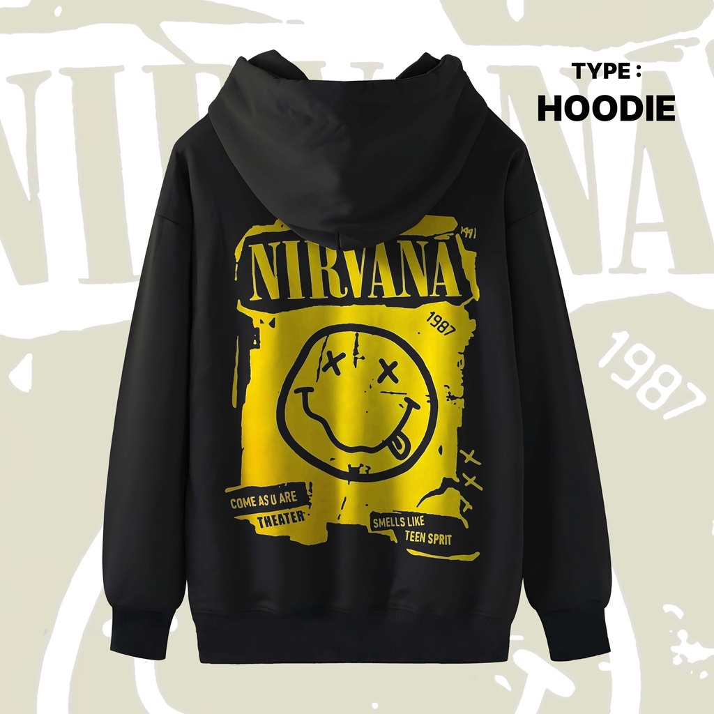 Nirvana Cotton Fleece Unisex Streetwear Crewneck Hoodie