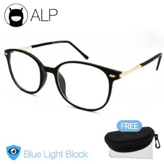 ALP Eyeglasses แว่นกรองแสง กันรังสี UV, UVA, UVB กรอบแว่นตา แว่นสายตา แว่นเลนส์ใส Square Style รุ่น ALP-E013-BKT-UV (Bla