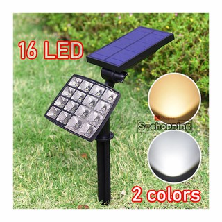 CPD16 ไฟปักสนาม Solar light 16LED ใช้ในสวน  white and warm light