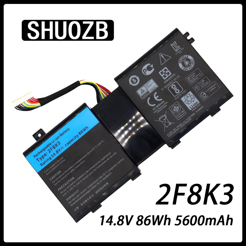 ♥❣14.8V 86WH 2F8K3แบตเตอรี่แล็ปท็อปสำหรับ DELL Alienware 17 17X 18 18X M18X M17X ALW18D-1788 KJ2PX G33TT 0 #7
