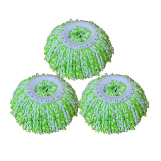 ผ้าอะไหล่ม็อบไมโครไฟเบอร์แพ็ค 3  สีเขียว ไม้ถูพื้น ไม้รีดน้ำ Microfiber Mop Spare Cloth Pack 3 Green