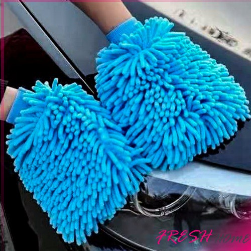 ถุงมือล้างรถไมโครไฟเบอร์ตัวหนอน  เช็ดรถ ถุงมือล้างจาน car wash gloves