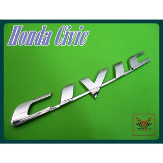 HONDA CIVIC LOGO REAR GATE LID "CHROME" STICKER 1 PC. size 17x1.5 cm. /โลโก้ติดฝากระโปรงท้าย CIVIC ขนาด 17x1.5 cm สีโครม