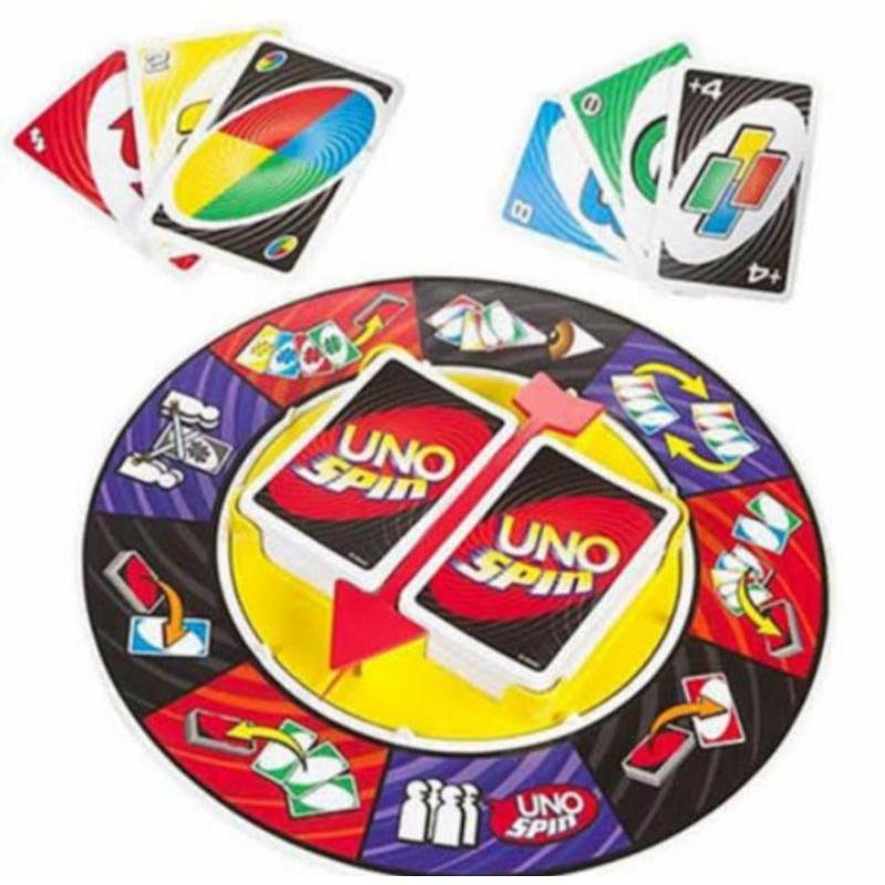 พร้อมส่ง​ เกมส์​ UNO SPIN อูโน่สปิน มาพร้อม กับกระดาน​ และ ไพ่UNO112ใบ เกมส์ครอบครัว สินค้ามีมอก.​