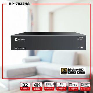 Hi-View HP-7832H8 เครื่องบันทึก 32 Ch รองรับความคมชัดสูงสุด 4K