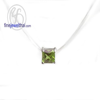 Finejewelthai-จี้เพอริดอท-เพอริดอท-จี้พลอย-พลอยประจำเดือนเกิด-Peridot-Silver-Pendant-Birthstone-P1088pd00 (ราคาต่อชิ้น)