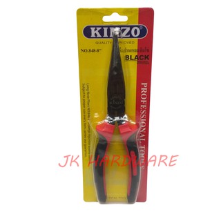 KINZO 848-8 คีมปากยาว 8 นิ้ว คีมปากแหลม ชุบนิกเกิ้ลดำ