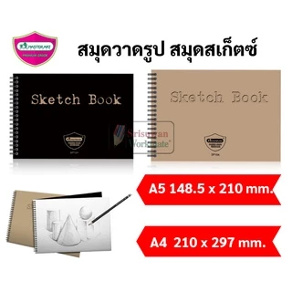 สมุดสเก็ตซ์ริมลวด 100แกรม ขนาด A4 / A5 Master Art รุ่นSP103 / SP104 สมุดวาดเขียน สมุดเก็ตซ์ภาพ Sketchbook