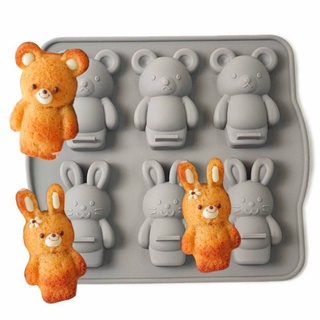 Rabbit bear silicone mold พิมพ์ซิลิโคน ทำขนม โมล์สบู่ ลายหมีกับกระต่าย