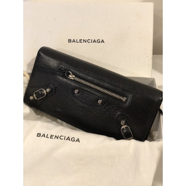 Balenciaga classic wallet used กระเป๋าบาลอง มือสอง