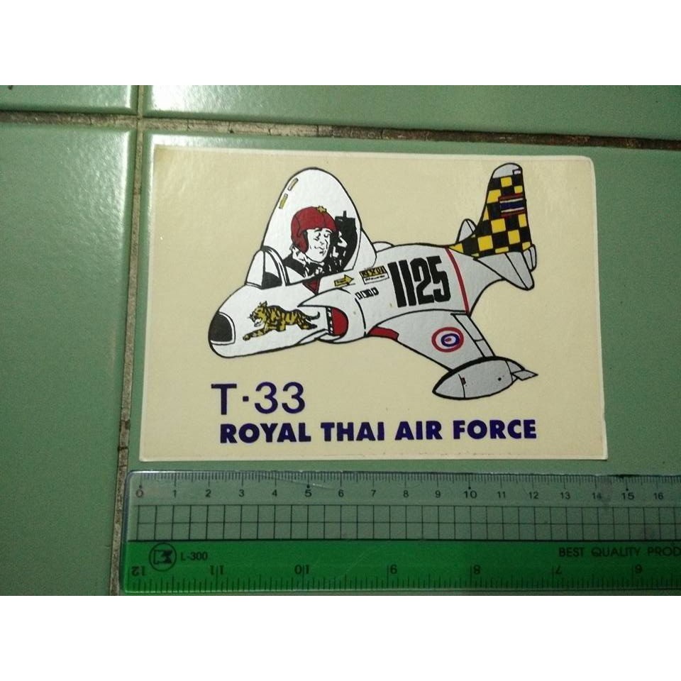 สติกเกอร์เครื่องบินรบ T-33 Royal Thai Air Force Logo :1125; sticker Military sticker Airforce