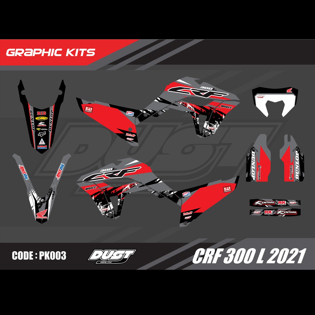 สติ๊กเกอร์วิบาก Honda CRF 300L 2021 ทั้งคัน Graphic kit สติ๊กเกอร์เคลือบเงา สุดคุ้ม