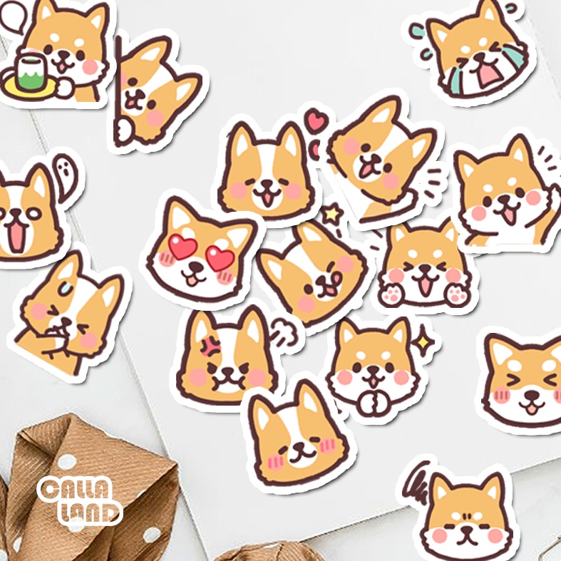 Calla Land 16 ชิ้นสติ๊กเกอร์แพ็ค [CUTE SHIBA] Aesthetic Journal Decoration Planer ไดอารี่สมุดภาพ