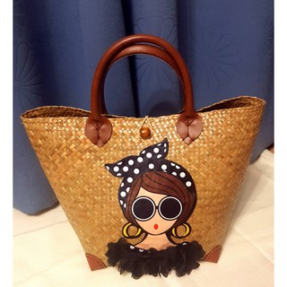 กระเป๋าสานกระจูด ลายเลดี้ รุ่น Totebag KK Lady