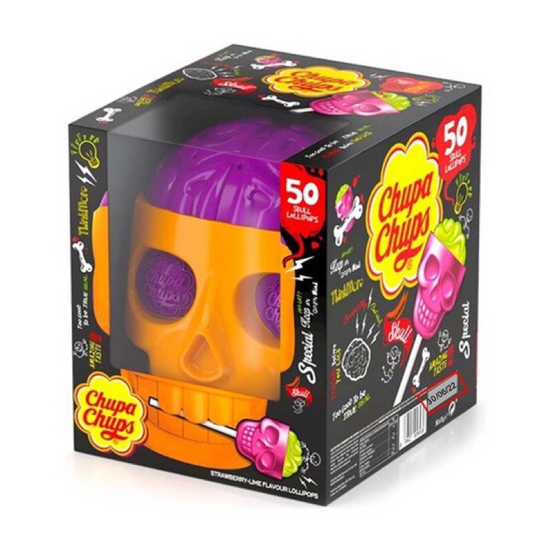 จูปาจุ๊ปส์ หัวกะโหลกใหญ่ Chupa Chups 3D Skull มีลูกอม 50 ชิ้น