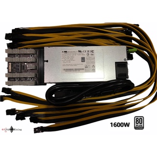 PSU server Acbel 1600w พาวเวอร์เซเวอร์ สำหรับขุด 80plus แพตตินัม  ครบชุดพร้อมขุด