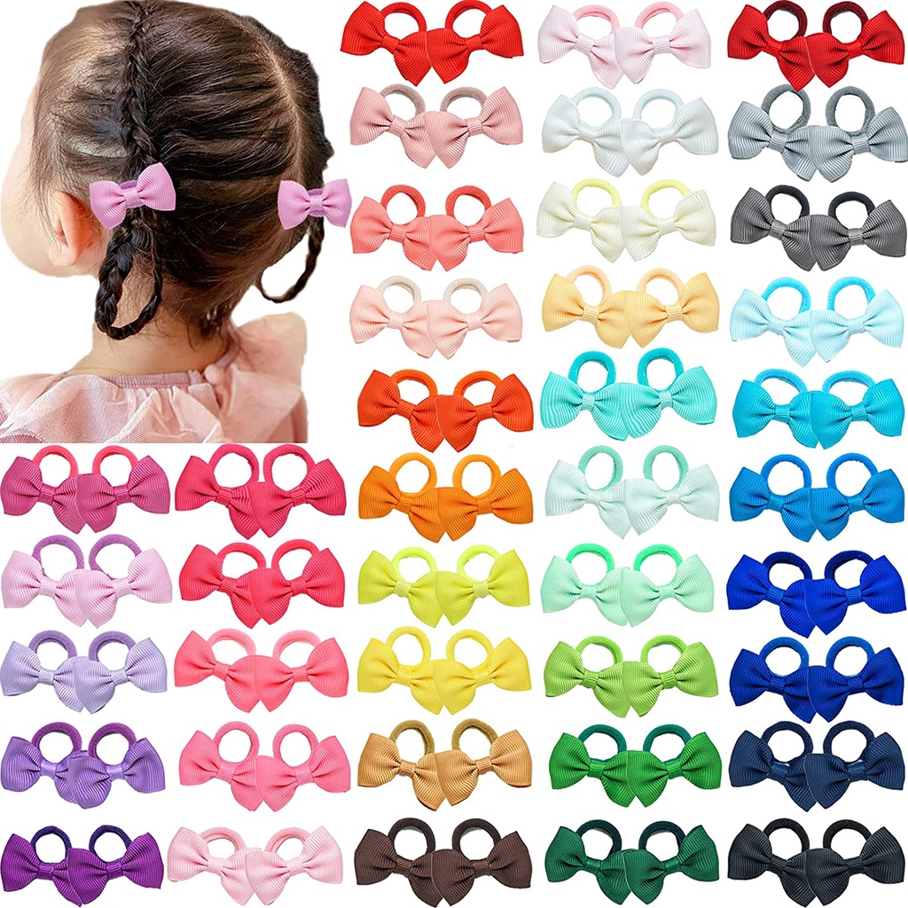 Baby Hair Ties – เชือกยางรัดผมขนาด 2 นิ้วสําหรับเด็กทารกและเด็ก 40/60/80 ชิ้นชุด