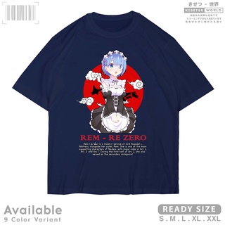 เสื้อยืดสีขาวเสื้อยืด พิมพ์ลายอนิเมะ Re ZERO Waifu Wibu Otaku สไตล์ญี่ปุ่น x 9578 KisetsuS-4XL