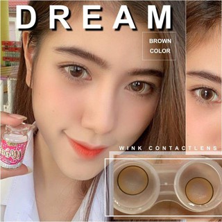 บิ๊กอาย/คอนแทคเลนส์ รุ่น Dream brown พร้อมส่งของใหม่ แบรนด์ Wink