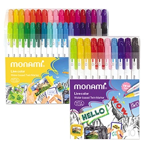 ปากกา ชุด 10 สี และ 36 สี ปากกาสีน้ำ รุ่น LIVE COLOR แบนด์ โมนามิ Monami