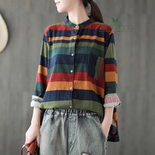 เสื้อเชิ้ตสไตล์ญี่ ผ้า Cotton💯 เนื้อดี