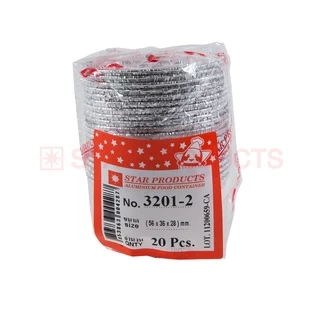 ถาดฟอยล์ ถ้วยฟอยล์ สตาร์โปรดักส์ 3201-B ไม่มีฝา 20 ชุด/แพ็ค