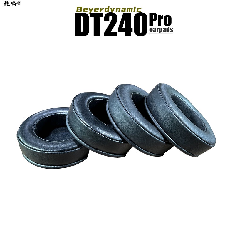 ฟองน้ําครอบหูฟัง หนังแกะ สีดํา แบบเปลี่ยน สําหรับ BEYERDYNAMIC DT240pro