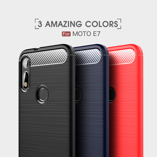 เคส Phone Case Motorola MOTO E7 คาร์บอนไฟเบอร์ เคสอ่อนนุ่ม โทรศัพท์ กรณี