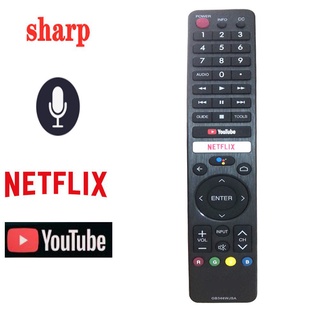 ใหม่ ของแท้ รีโมตคอนโทรลทีวี GB346WJSA สําหรับ SHARP TV พร้อม Voice Fernbedienung netflix และ YouTube GB326WJSA 2T-C50BG1X