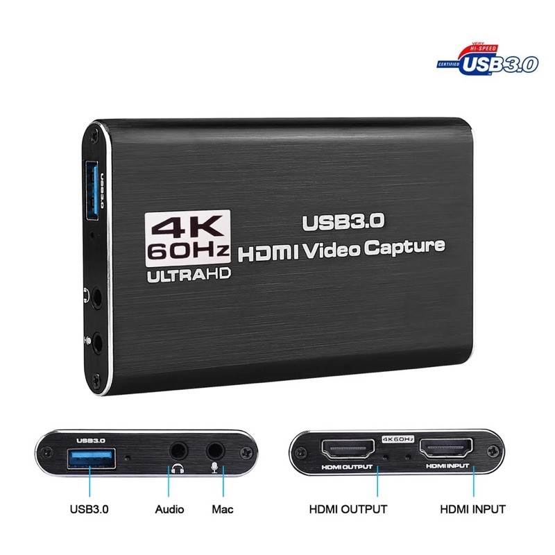 ลดราคา HDMI To USB 3.0 4K Video Capture Card Dongle 1080P 60fps HD GrabberสำหรับOBSจับเกมการ์ดเกมจับภาพสด #ค้นหาเพิ่มเติม Anycast Capture Card USB ตัวแปลงสัญญาณ Wifiเครื่องขยายเสียงไร้สาย