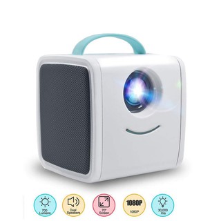 Q2 Mini Projector โปรเจคเตอร์ LED พกพารองรับ HD 1080P พร้อม HDMI USB TF（ขายล่วงหน้า）