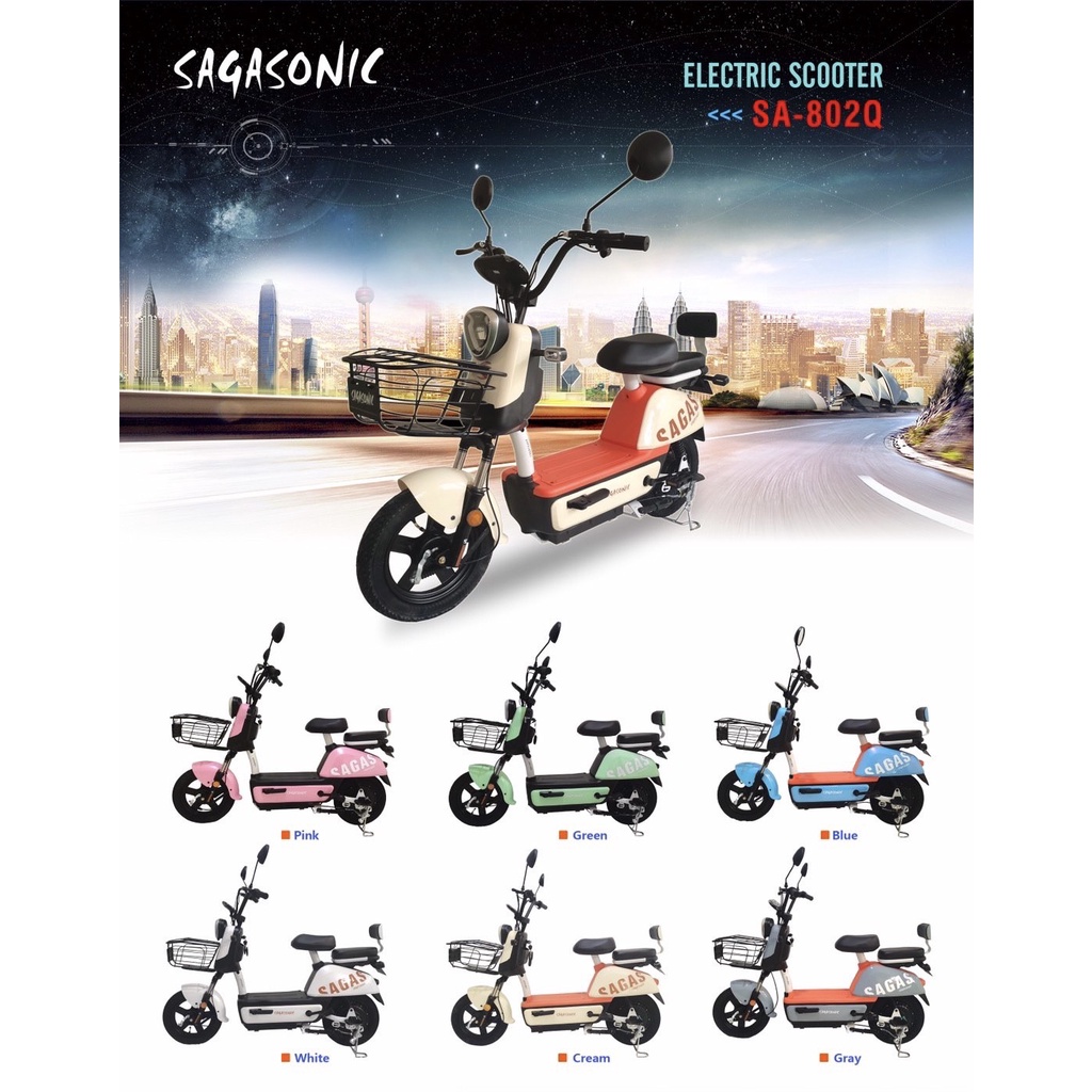 จักรยานไฟฟ้า สกู๊ตเตอร์ไฟฟ้า รุ่น Electric Scooter SA-802Q พร้อมBattery48V12Aสำหรับผู้ใหญ่รับน้ำหนัก
