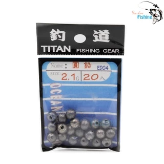 อุปกรณ์ตกปลา ตะกั่ว Titan ทรงกลม ใช้สำหรับตกปลา ช่วยส่งเหยื่อให้ไกลขึ้น มีให้เลือกทั้งหมด 6 ขนาด