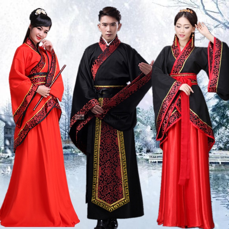 เสื้อผ้าคอสเพลย์  Hanfu National Chinese Dance Costume Men Ancient Cosplay Traditional Chinese Clothing for Women Hanfu