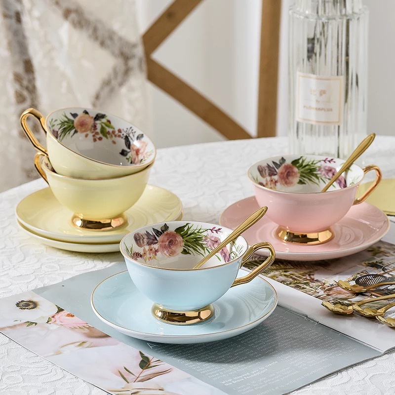 Bone China Royal Tea Cup & Saucer | ถ้วยชา by Mamasan Co Homewares