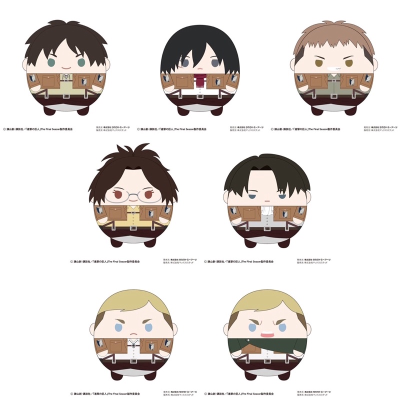 📍พร้อมส่ง M Size ลิขสิทธิ์แท้  ตุ๊กตา Fuwa Attack on Titan ผ่าพิภพไททัน ไททัน ไทตัน