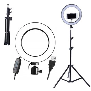 พร้อมส่ง!!!ชุดไฟไลฟ์สด LED Ring Light 26 30 33 cm พร้อมขาตั้ง2.1m+ที่จับมือถือ ปรับได้3สี 10ระดับ สำหรับเพิ่มความสว่าง ถ