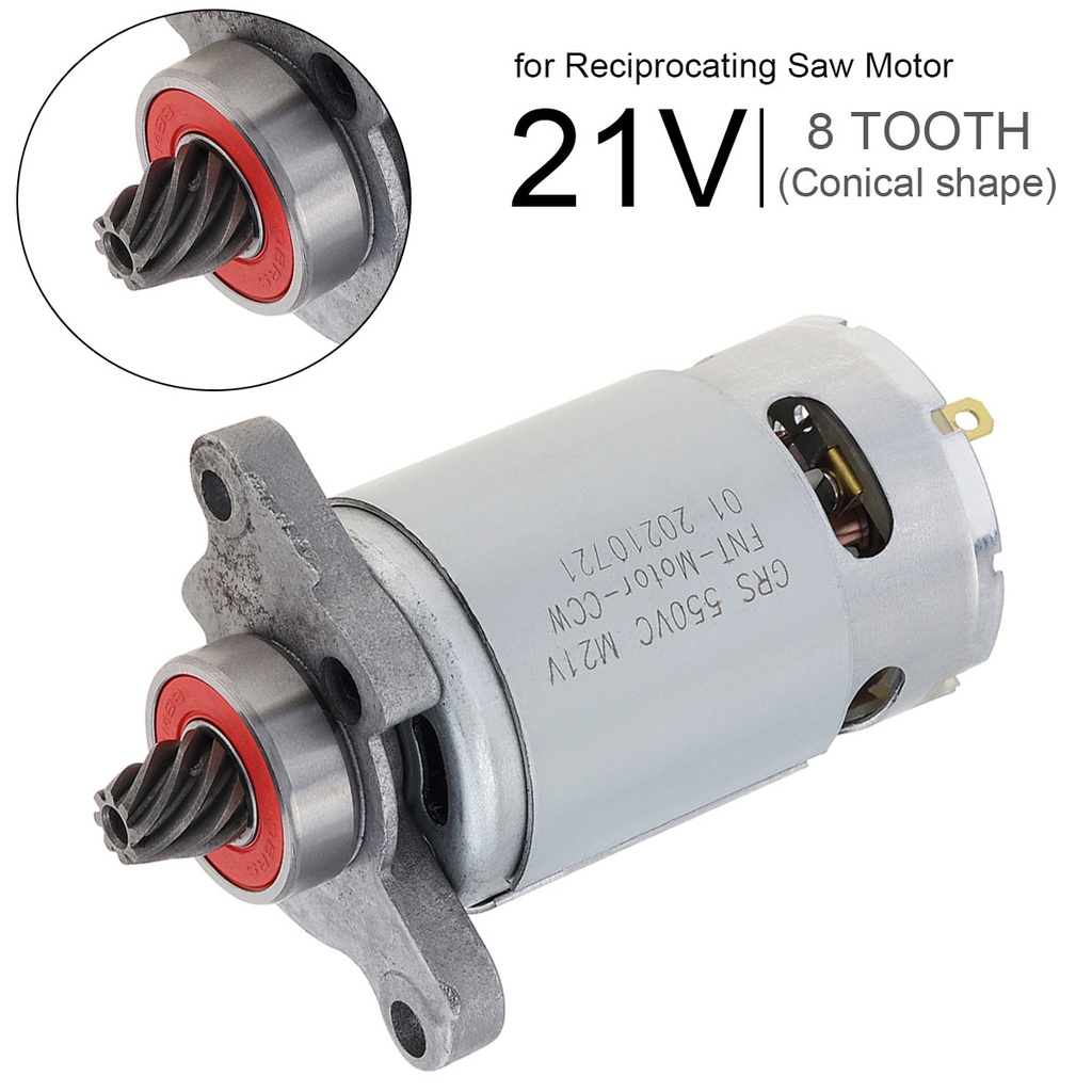 เลื่อยมอเตอร์ไฟฟ้า Rs550 Conical 8 Teeth Dc พลังงานสูงสําหรับเลื่อยไฟฟ้า
