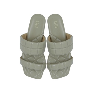 SHU PALETTE SOFT CUBIC SQUARE SANDALS - FOGGY GREY รองเท้าแตะ