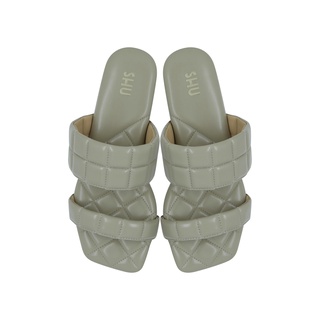 SHU PALETTE SOFT CUBIC SQUARE SANDALS - FOGGY GREY รองเท้าแตะ