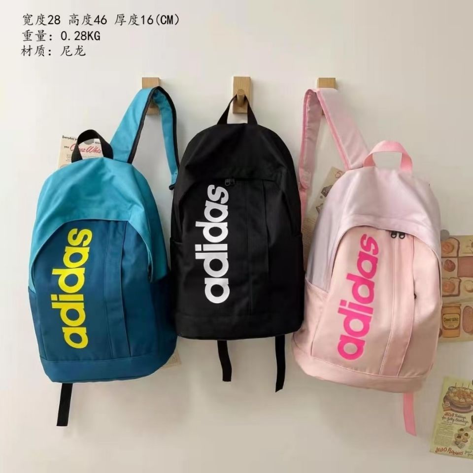 Adidas Popular trend backpack men and women fashion backpack junior high school high school large capacity computer bag