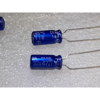 Elna RE3 47uf 10v (ราคา10ตัว) capacitor ตัวเก็บประจุ คาปาซิเตอร์