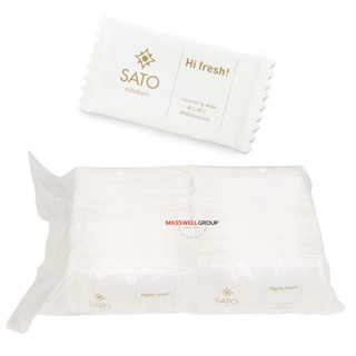 SATO ทิชชู่เปียก (S) ไม่มีน้ำหอม แพค 100 ซอง ซาโต้ ผ้าเปียกทำความสะอาด SATO Wet Wipes (S) No Fragrance Pack 100 Sachets