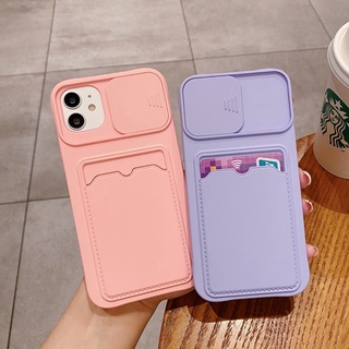 เคสเเบบมีที่สไลด์ปิดกล้อง สีสันสดใส สำหรับ for iPhone 14 13 Pro Max iPhone 11 pro max 11pro 12 Pro Max 12mini  7เคสโทรศัพท์ซิลิโคน TPU สำหรับ