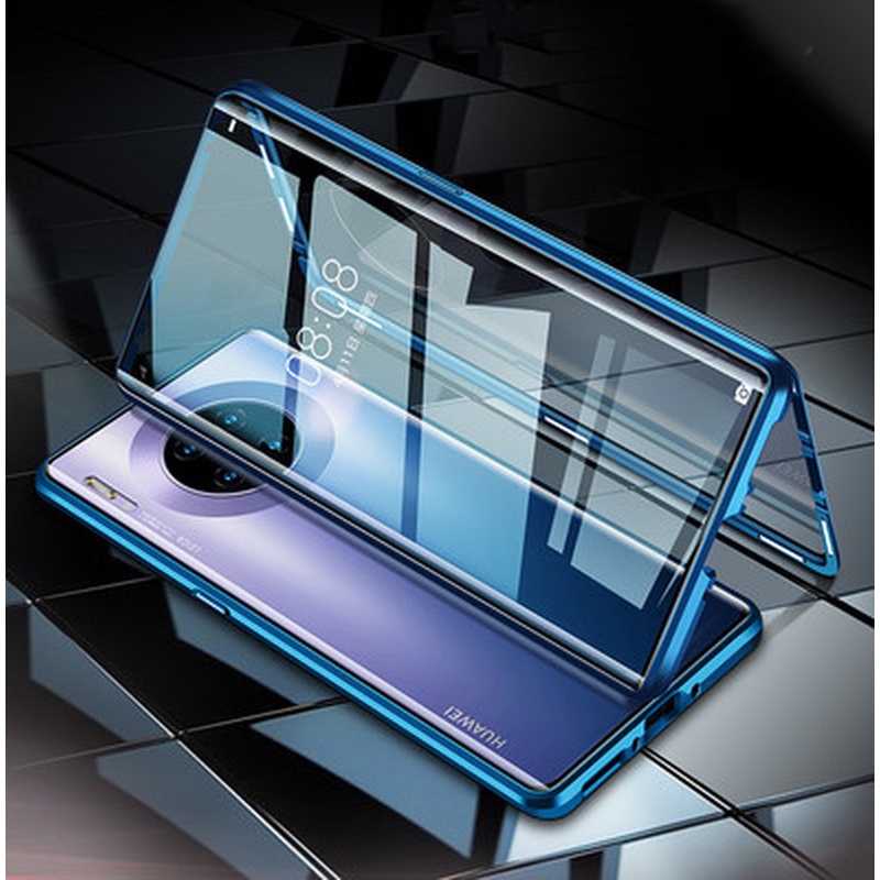 Huawei เคสแม่เหล็กสําหรับ Huawei P20Pro P30Pro Mate 20Pro Honor X7D X9A X9B X9C X9D 360 สองด้านกระจก