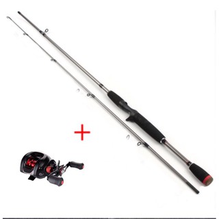 ชุดเบทตีเหยื่อปลอม คันSNOPSHOT6ฟุต 2ท่อน พร้อมรอกหยอดน้ำLURE FISHING12+1 หมุนซ้าย