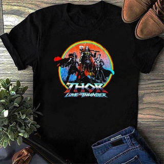 เสื้อยืดโอเวอร์ไซส์เสื้อยืดลําลอง แขนสั้น พิมพ์ลายการ์ตูน Thor Love And Thunder สไตล์เรียบง่าย เหมาะกับของขวัญฮาโลวีน สํ