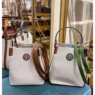 ส่งฟรี🔥 กระเป๋าสะพายทรงถัง เรียบหรู Tory Burch Blake Canvas Bucket Bag