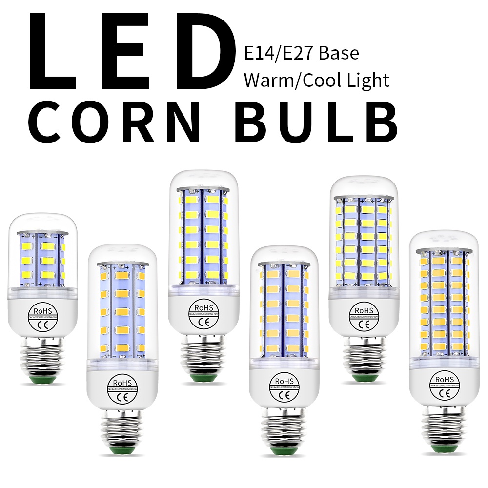 หลอดไฟ LED ข้าวโพด E27 หลอดไฟ LED 220V GU10 หลอดไฟ LED เทียน E14 แสงในร่ม G9 ประหยัดพลังงานแสง  3W 5