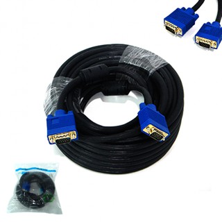ราคาสาย VGA Cable ตัวผู้/ ผู้ 10เมตร (สายดำ/หัวน้ำเงิน)Black ต่อคอมพิวเตอร์กับจอ - ต่อโปรเจคเตอร์ ต่อทีวี LCD LED